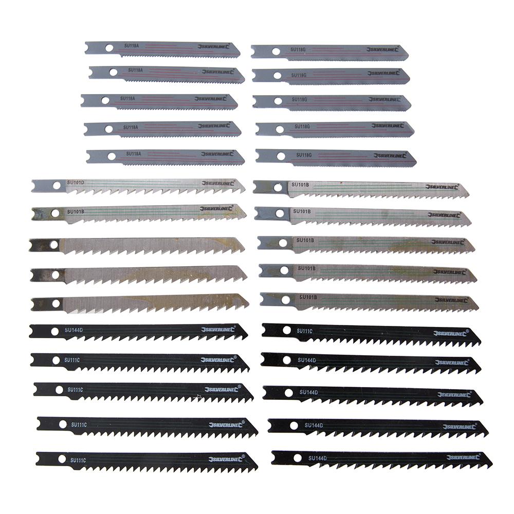 Silverline Jigsaw Blade Set Universal Fitting 30pce 30pce Wood/Metal