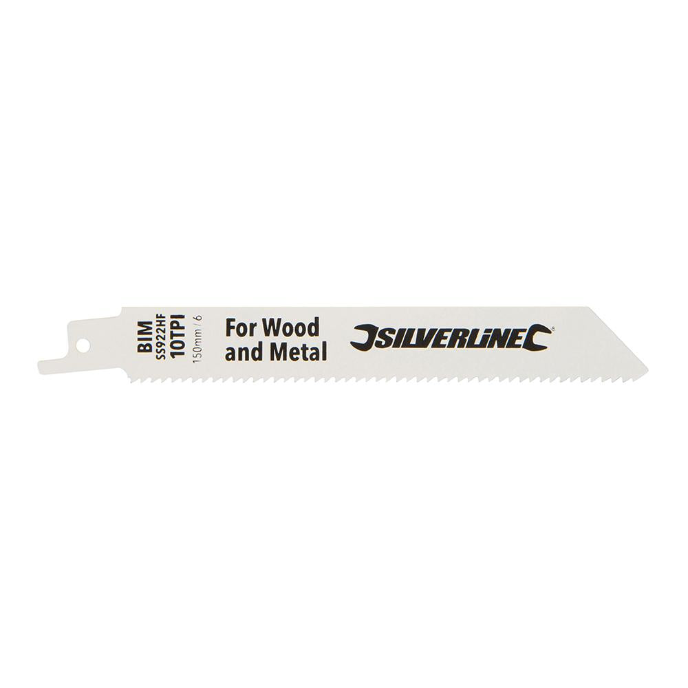 Silverline Recip Saw Blades for Demolition 5pk Bi-Metal - 10tpi - 150mm
