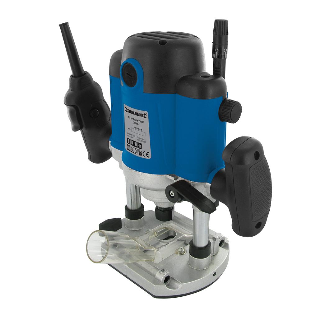Silverline 1500W Plunge Router 1/2"