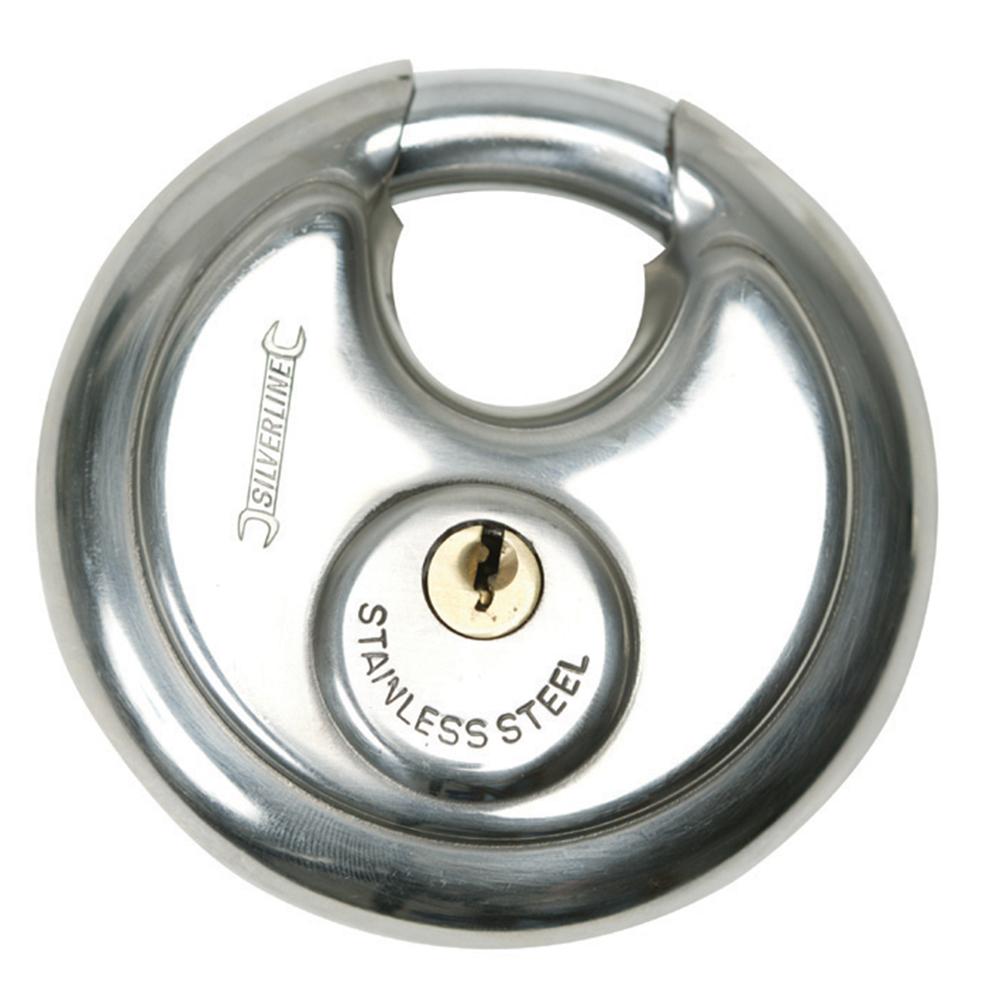 Silverline Stainless Steel Disc Padlock 70mm