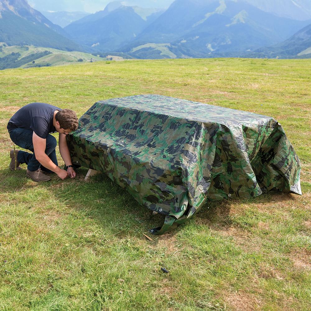 Silverline Camouflage Tarpaulin Cut 2.4 x 3m / Actual 2.3 x 2.85m