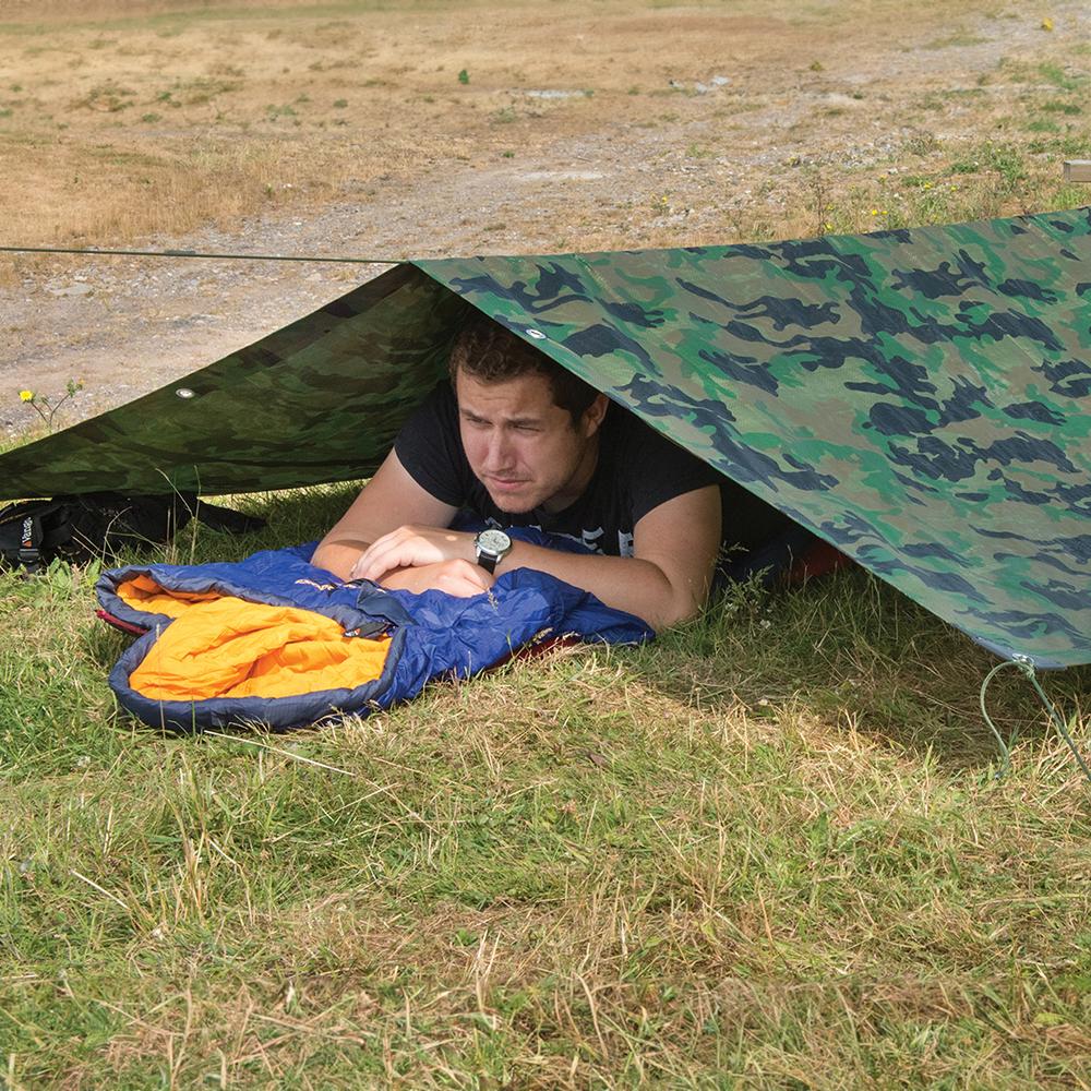 Silverline Camouflage Tarpaulin Cut 2.4 x 3m / Actual 2.3 x 2.85m