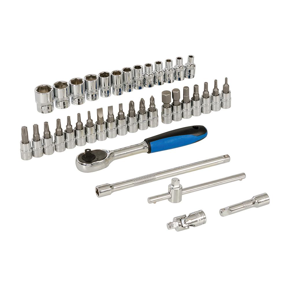 Silverline Socket Wrench Set 1/4" Drive Metric 38pce
