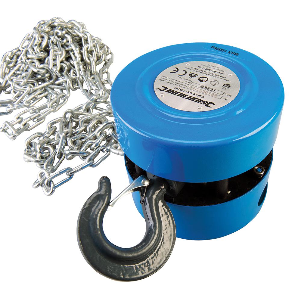 Silverline Chain Block 1000kg / 2.5m Lift Height