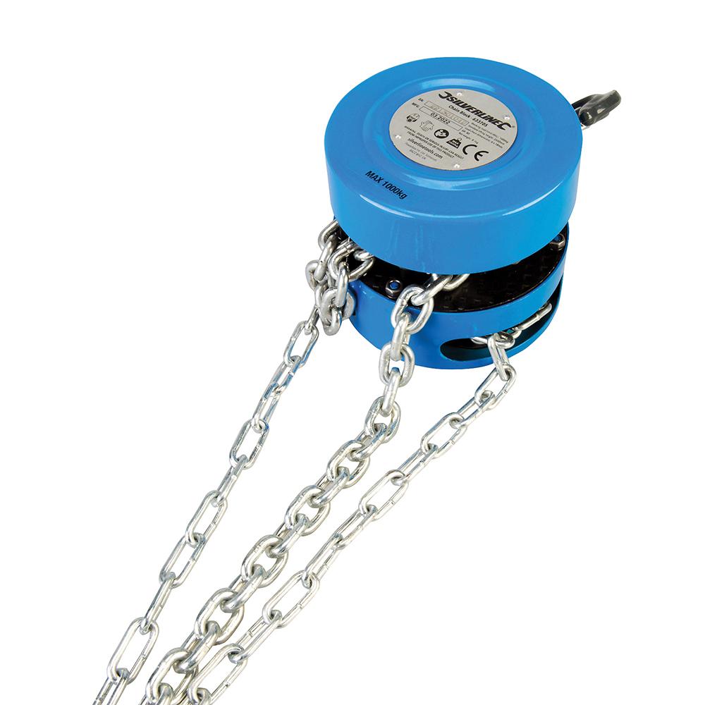 Silverline Chain Block 1000kg / 2.5m Lift Height