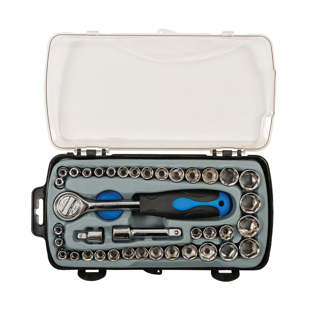 Silverline Compact Socket Set 6pt Metric / A/F 39pce