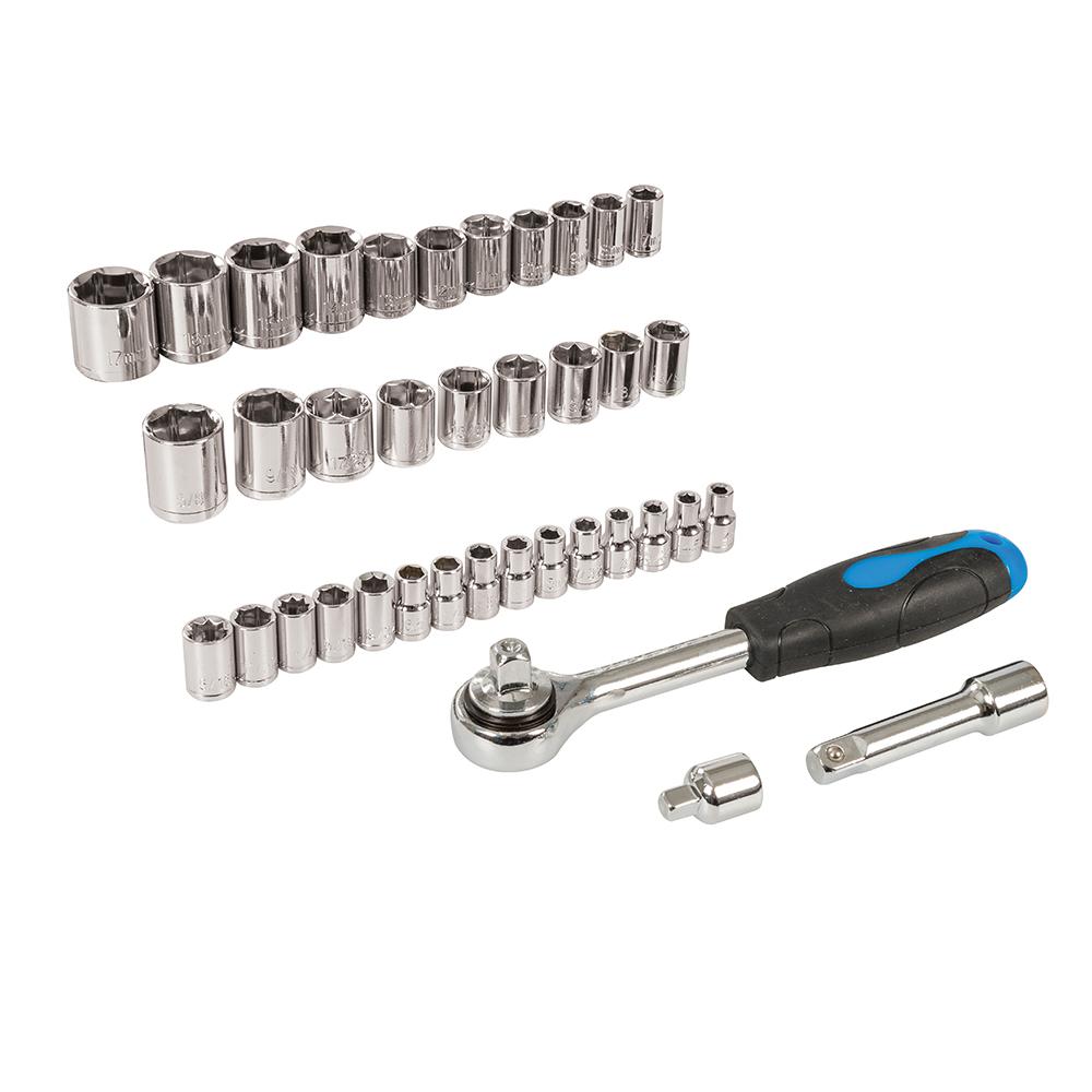 Silverline Compact Socket Set 6pt Metric / A/F 39pce