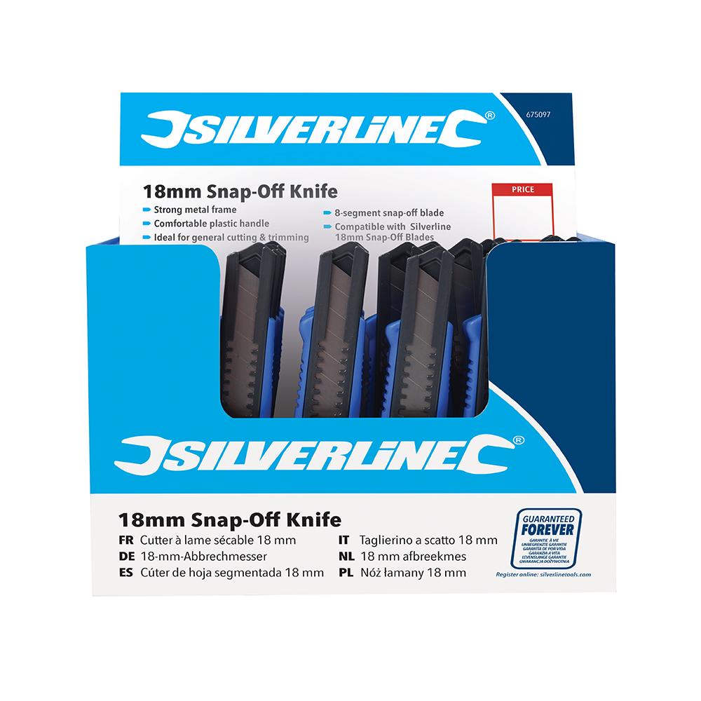 Silverline 18mm Snap-Off Knife Display Box 36pce