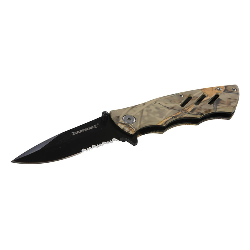 Silverline Folding Camouflage Pocket Knife 195mm
