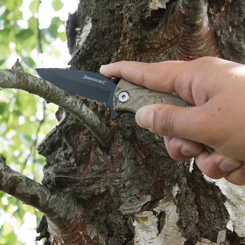 Silverline Folding Camouflage Pocket Knife 195mm