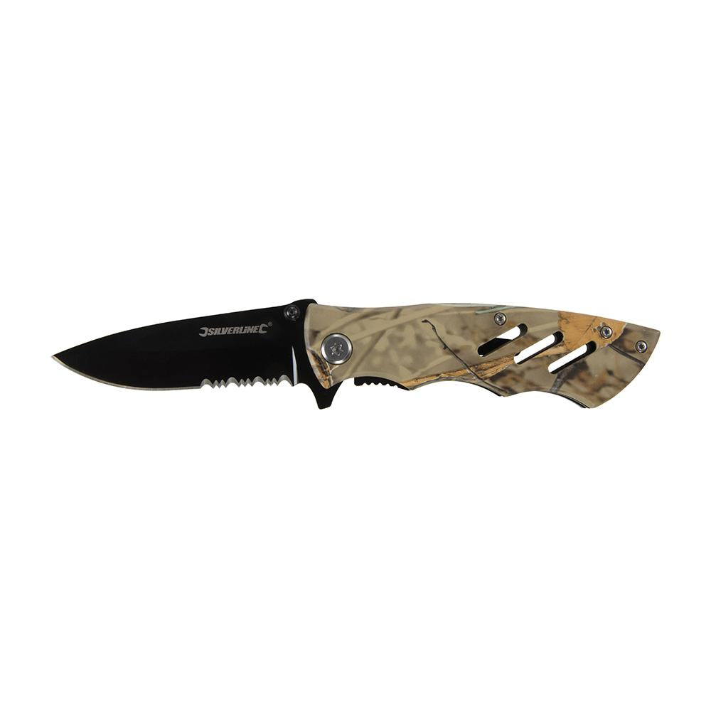 Silverline Folding Camouflage Pocket Knife 195mm