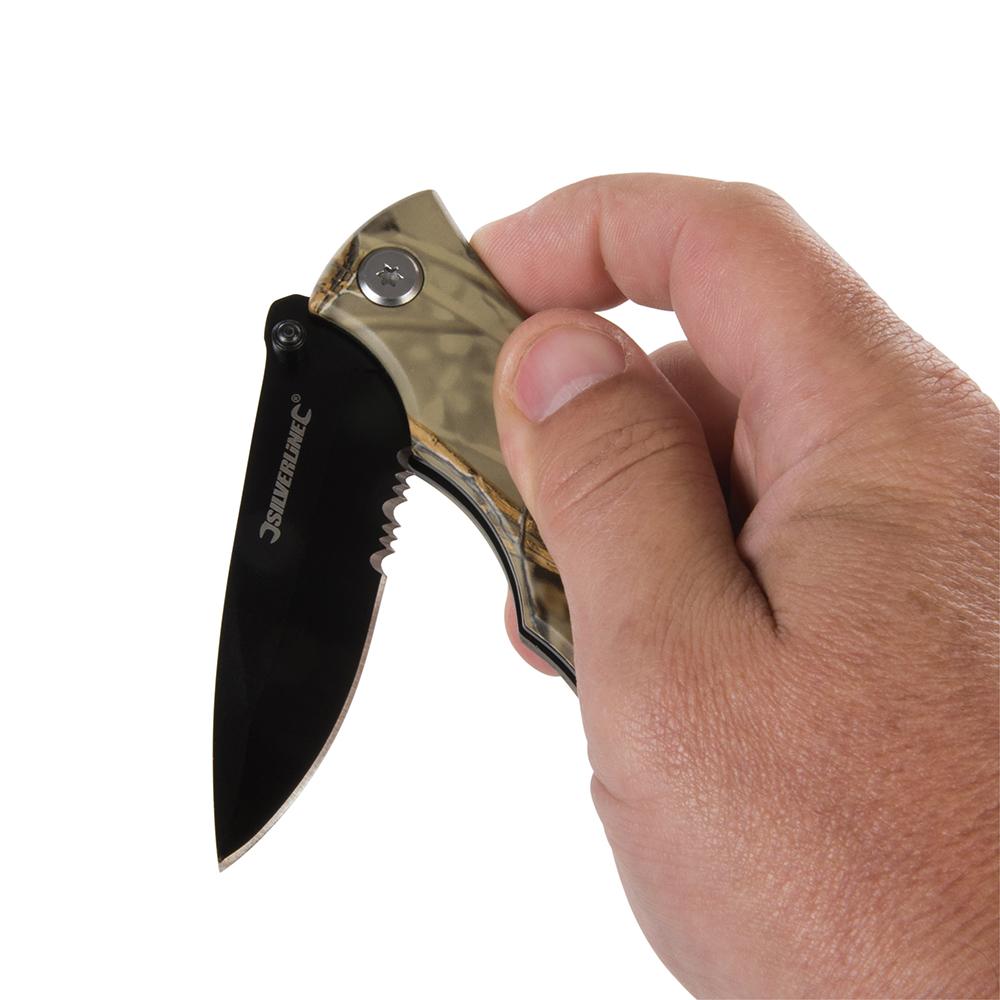 Silverline Folding Camouflage Pocket Knife 195mm