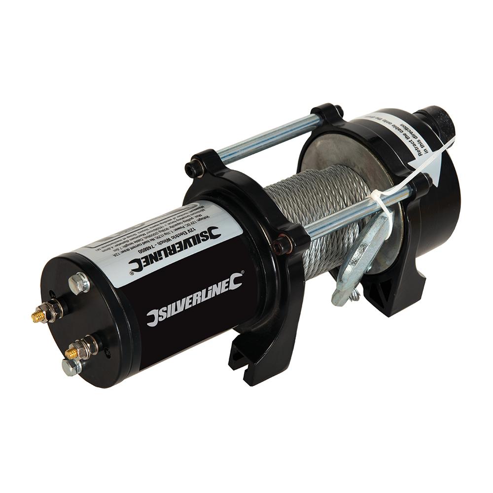 Silverline 12V Electric Winch 900kg (2000lb)