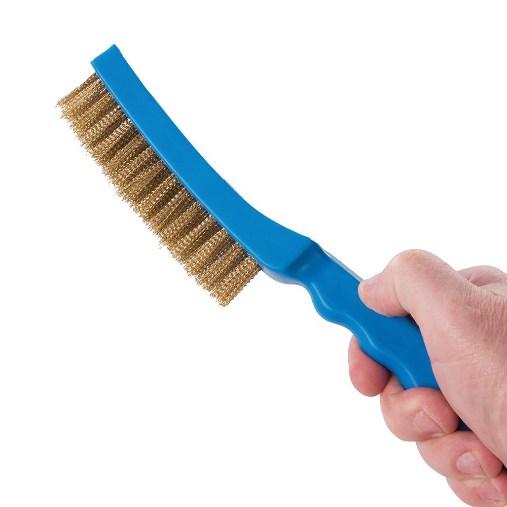 Silverline Brassed Wire Brush Plastic 4 Row