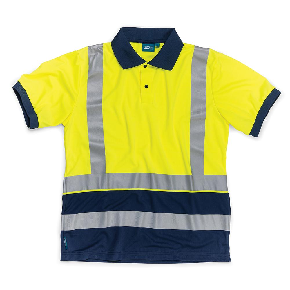 Hi-Vis 2-Tone Polo Shirt Yellow/Navy XL