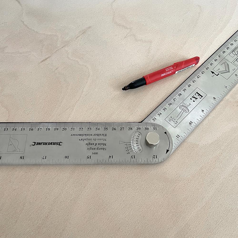 Silverline Easy Angle Protractor Rule 600mm