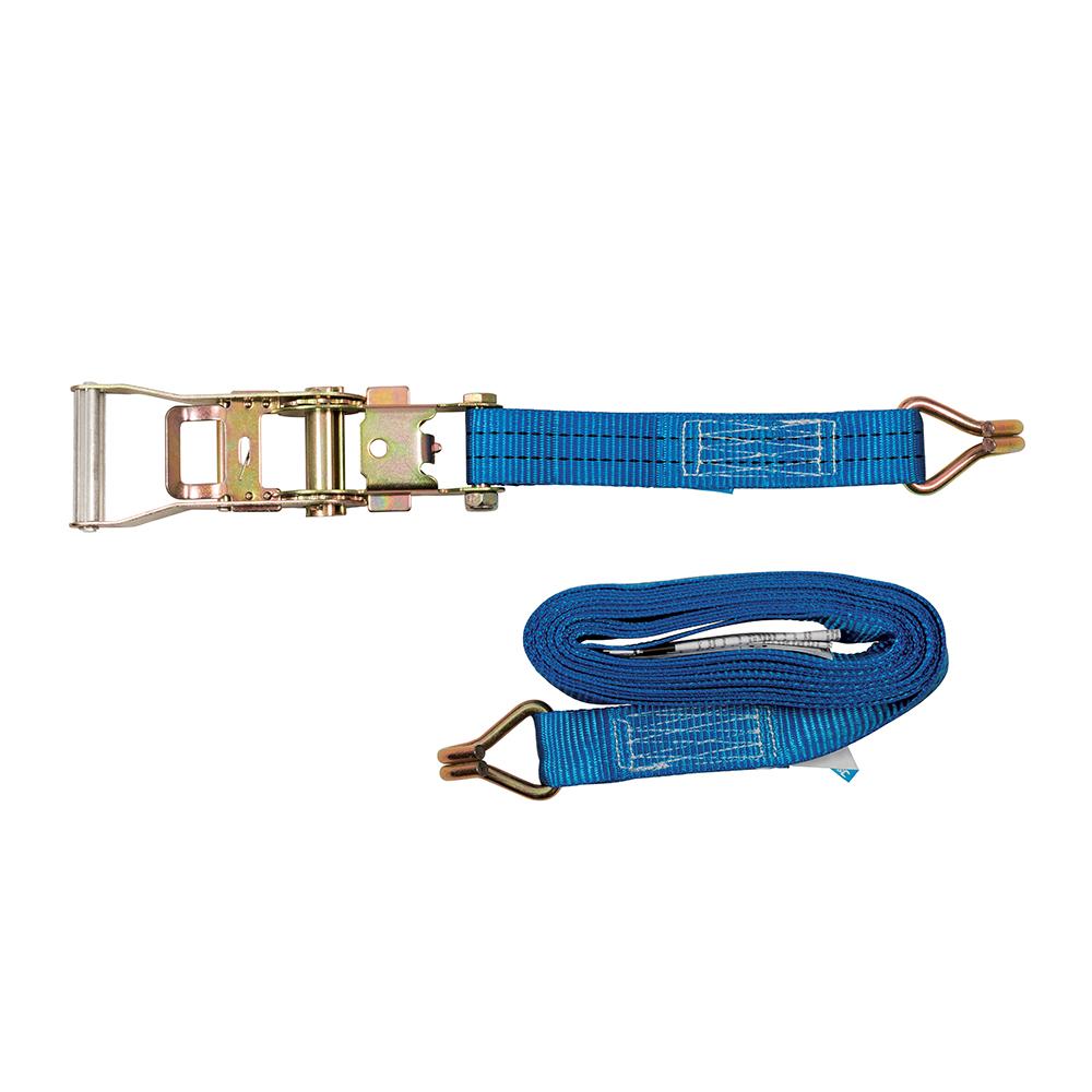 Silverline Ratchet Tie Down Strap J-Hook 6m x 38mm - Rated 750kg Capacity 1500kg