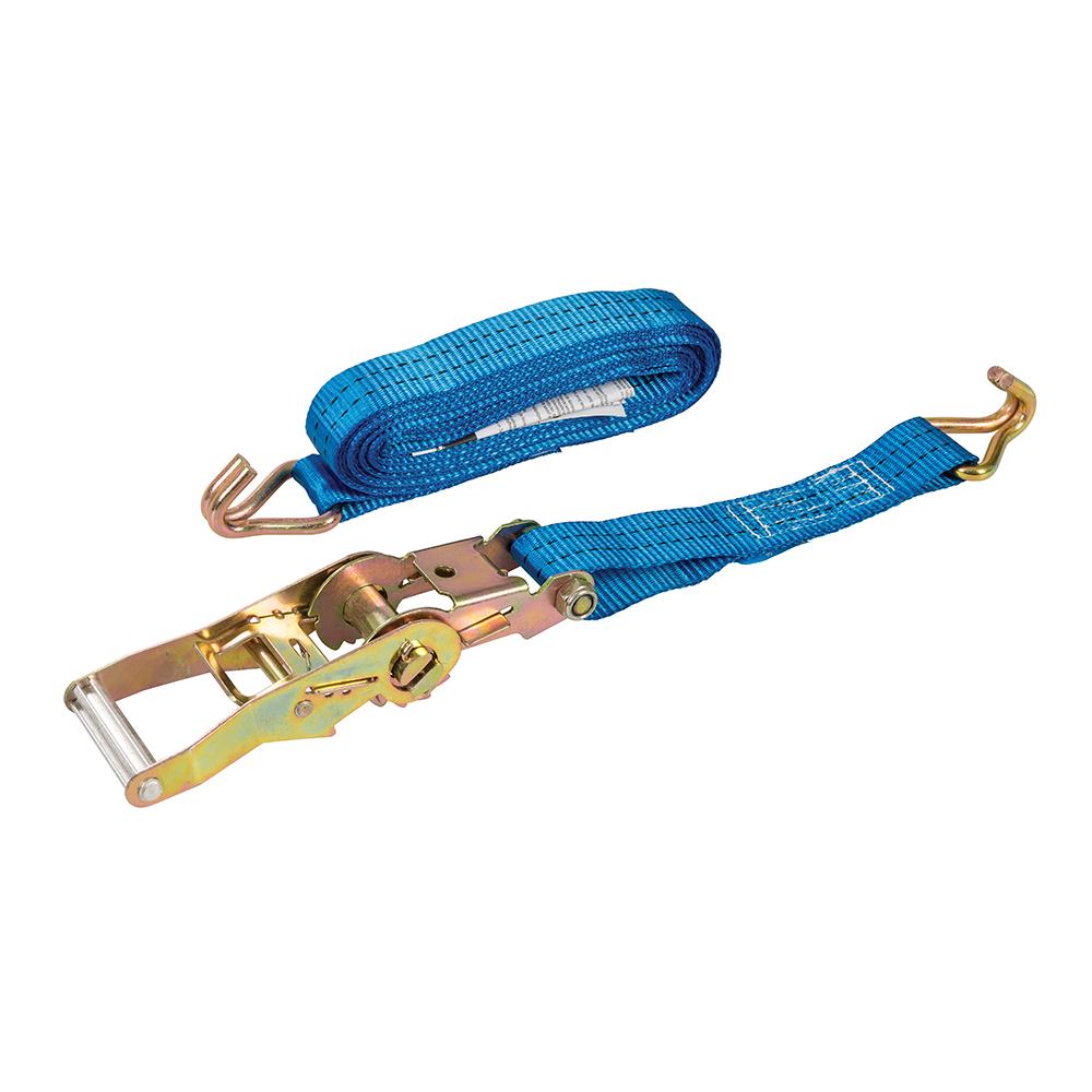 Silverline Ratchet Tie Down Strap J-Hook 6m x 38mm - Rated 750kg Capacity 1500kg