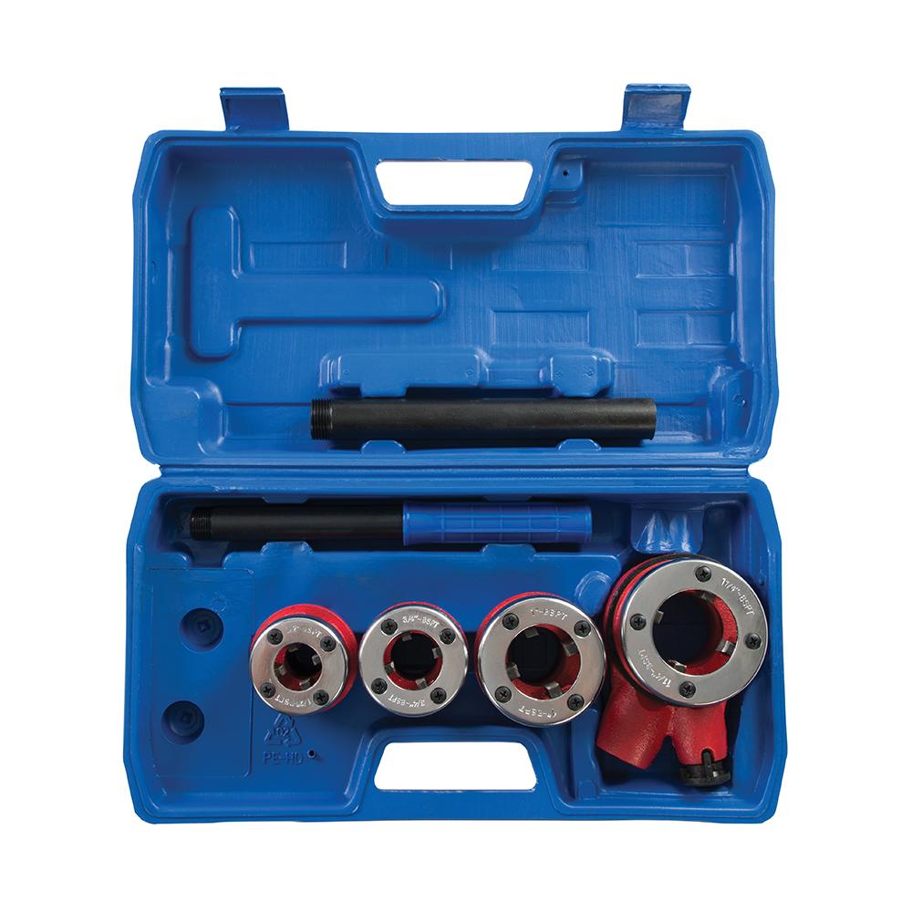 Silverline Pipe Threading Kit 5pce 1/2”, 3/4”, 1” & 1-1/4” BSPT