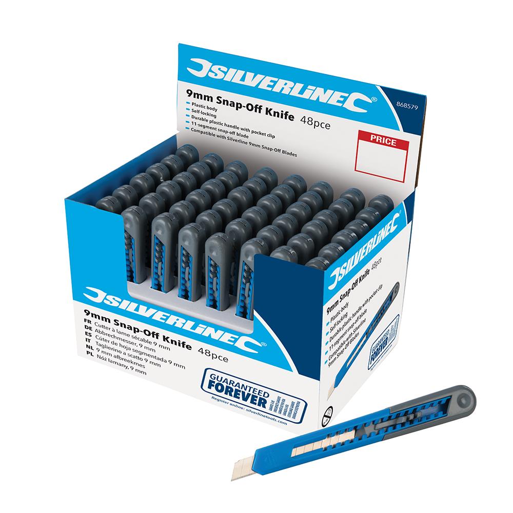 Silverline 9mm Snap-Off Knife Display Box 48pce 48pce