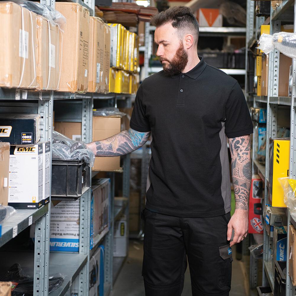 Tough Grit 2-Tone Polo Black / Charcoal