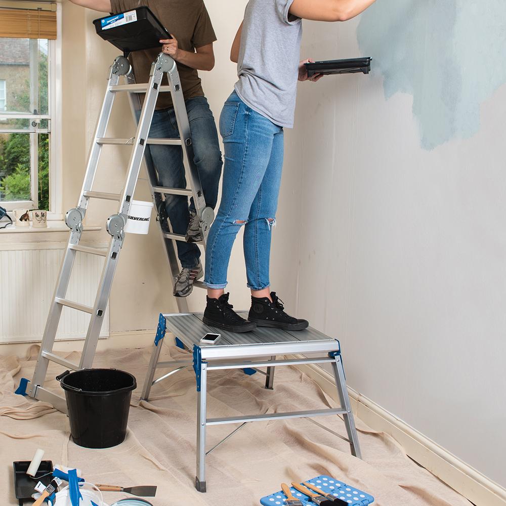 Silverline Multipurpose Ladder with Platform 3.6m 12-Tread