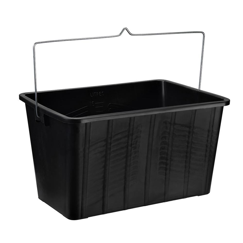 Silverline Rectangular Paint Scuttle Black 15Ltr