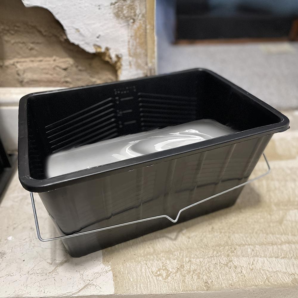 Silverline Rectangular Paint Scuttle Black 15Ltr