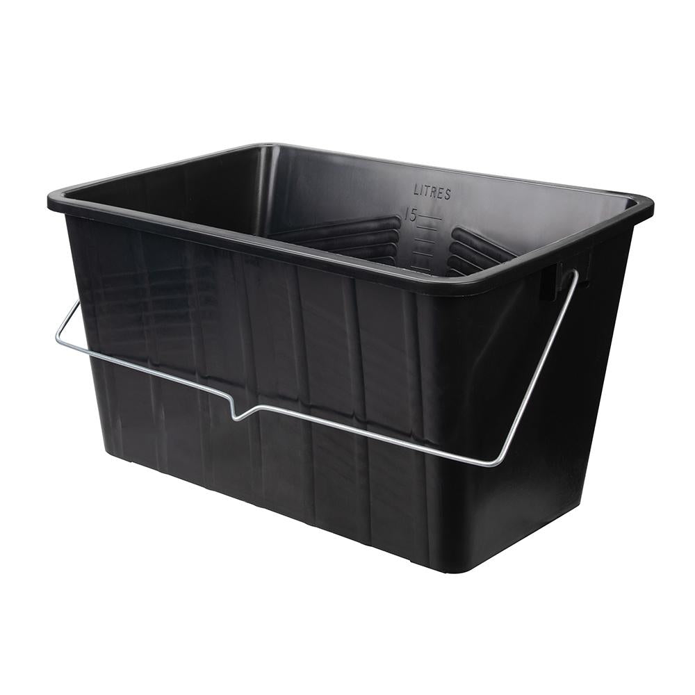 Silverline Rectangular Paint Scuttle Black 15Ltr