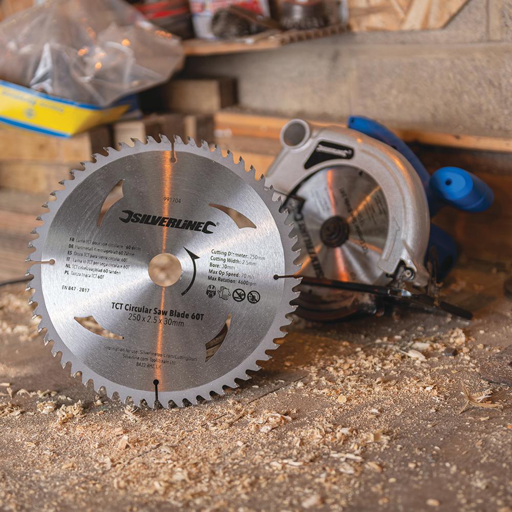 Silverline TCT Circular Saw Blades 40, 60T 2pk 250 x 30 - 25, 20, 16mm Rings