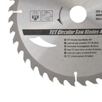 Silverline TCT Circular Saw Blades 40, 60T 2pk 250 x 30 - 25, 20, 16mm Rings