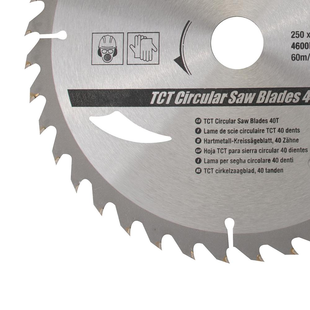 Silverline TCT Circular Saw Blades 40, 60T 2pk 250 x 30 - 25, 20, 16mm Rings